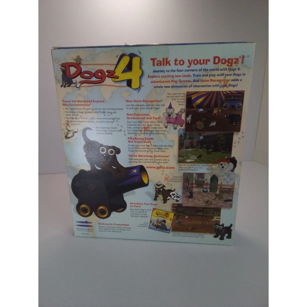 Dogz 4 Your Virtual Petz Palz PC Windows 95/98 Big Box Mindscape 1999 Vintage